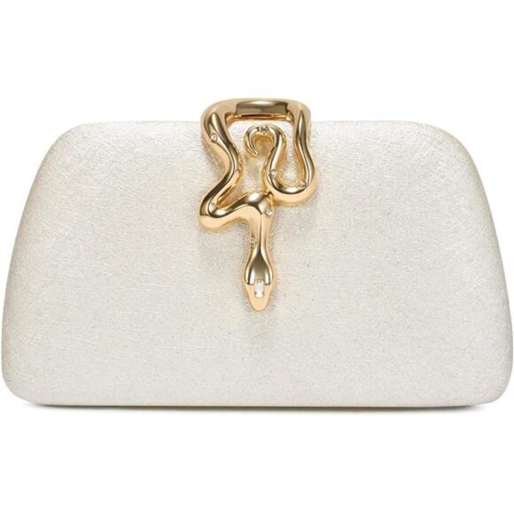 Glitter Clutch Purses for Women Beige2